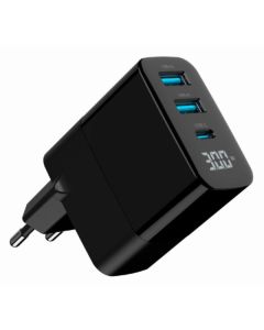 TA-UC-PDQC30LCD-BK-02 Gembird GaN USB brzi punjac, 30W 3-port (2xUSB-A+ USB-C), LCD, black