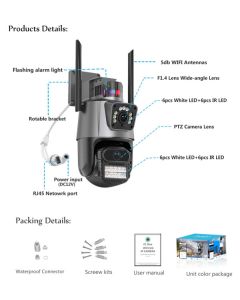 CAM-IP6MP-EP11-8X ZOOM GMB kamera 6 mpix microSD iCSee xmeye pro app Two-way voice PTZ ip66,2x3.6mm