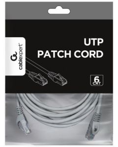 PP6U-CU-5M Gembird Mrezni kabl, CAT6 BAKARNI UTP Patch cord 5m grey