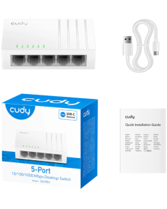 Cudy GS105U 5-Port Gigabit Ethernet Switch with USB-C Power Jack