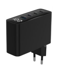 TA-UC-PDQC100LCD-01-BK Gembird 4-port 100W GaN USB fast charger, LCD, black
