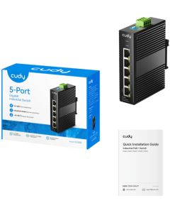 Cudy IG1005 5-Port Gigabit Industrial Switch, 5× GbE, Shielded, Dual-Power Redundancy, IP40