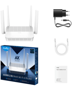 Cudy WR3000P AX3000 2.5G Mesh Wi-Fi 6 PoE Router, 1.3 GHz Dual-Core CPU, 4-Stream Dual-Band Wi-Fi 6