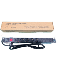 ExeLink Razvodni PDU panel za rack 19 in, sa 5 uticnih mesta, kabl 2m (aluminijum) EXE116