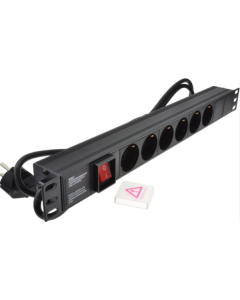 ExeLink Razvodni PDU panel za rack 19 in, sa 6 uticnih mesta, kabl 2m (aluminijum)