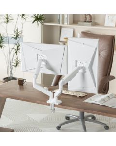 MA-DA2-06-W Gembird Podesivi dupli stoni drzac za monitor, tilt, 17-32 max.10kg White