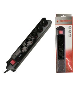 SPG5-C-10 (3G1.5) Gembird produzni kabl sa zastitom 5 uticnica 3m black