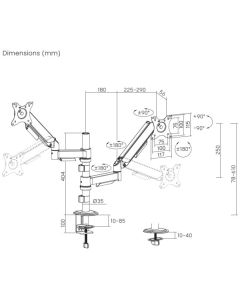 MA-DA2P-02 Gembird Podesivi dupli stoni drzac za monitor, tilt, 17-32 max.9kg