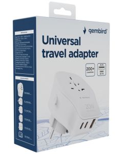 Travel adapter TPA-1A2C20-02-W Gembird Univerzalni 20W