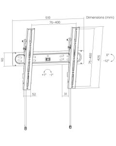 WM-65T-PRO-01 Gembird tilt VESA max 40x40cm 32-65 max.60kg