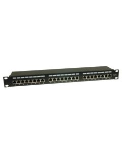 patchcord kabal panel, 24 porta STP 5e 1U