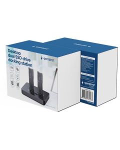 DD2-U3M2 Gembird Desktop doking stanica sa dva USB Type-C M.2 NVME (i SATA) SSD ureðaja, crna