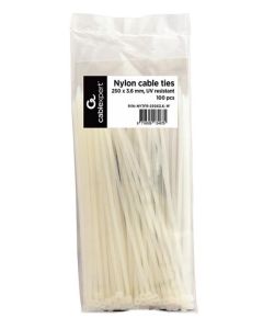 NYTFR-250x3.6-W Gembird Bela Najlonske vezice duzina 250mm sirina 3.6mm kesica 100komada