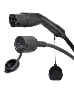 EV-T2MACF-3.7KW-0.5M Gembird Adapter kabl Tip 2 (muški) na Šuko (ženski), 3,7 kW, 0,5 m