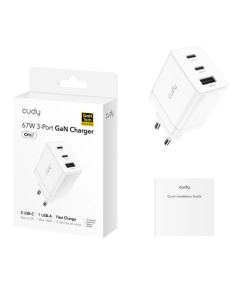 Cudy CH67_EU Brzi punjac za telefone i tablete 2xUSB-C/1XUSB-A, 67W