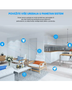 Tuya Wi-Fi smart senzor pokreta,WIFI,Tuya app.,ugao detekcije 128°,Bela