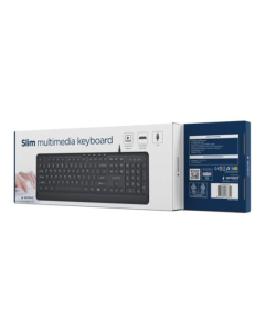 KB-MCH-05 Gembird Tanka žièana multimedijalna tastatura, crna, US raspored