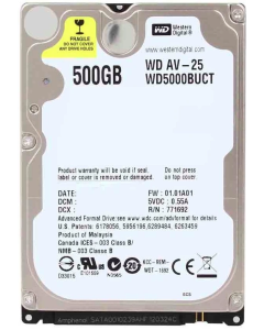 HDD 2.5 * 500GB WD5000BUCT WD AV-25 24/7 5400rpm 16mb SATA 9.5mm