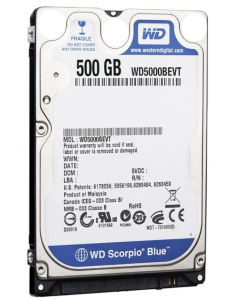 HDD 2.5 * 500GB WD5000BEVT BLUE scorpio 5400rpm 8mb SATA 9.5mm