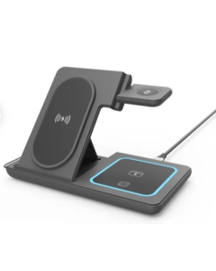 TA-WPC31A-01-BK Gembird Sklopivi bežièni punjaè 3 u 1, 15 W, Apple Watch, crni