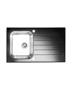 ALVEUS Sudopera od kaljenog stakla Glassix 10 crna fi 90 - 1099450