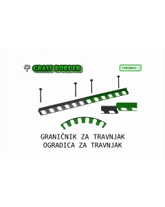Graničnik Ivičnjak za travnjak malč - 10m (16 kom.) sa 40 klinova