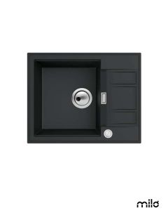 Milo Granitna sudopera Avangard 58x46cm Lava stone ø90 - AVA.L.1KKO