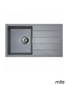 Milo Granitna sudopera Metro 76x44cm Diamond grey ø90 - MET.D.1KDO