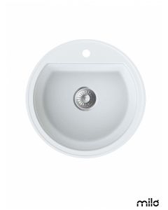 Milo Granitna sudopera Essence Ø51cm Magnesia white sifon ø90 - ESS.M.1KBO