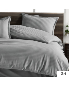 VIKTORIJA Set Posteljina Saten 160x220cm Svetlo siva boja