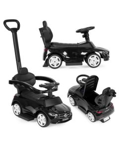 ECO TOYS Guralica sa interaktivnim volanom i ručkom Mercedes C class, crna - 668 BLACK