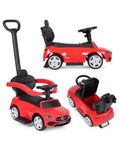 ECO TOYS Guralica sa interaktivnim volanom i ručkom Mercedes C class, crvena - 668 RED