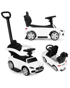 ECO TOYS Guralica sa interaktivnim volanom i ručkom Mercedes C class, bela - 668 WHITE