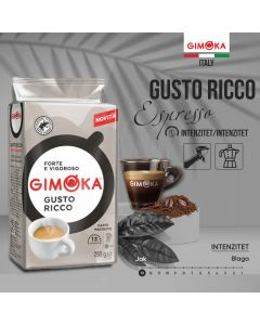 GIMOKA Pržena mlevena kafa za espresso i za moka aparat Gusto Ricco 250G - 43398391890150