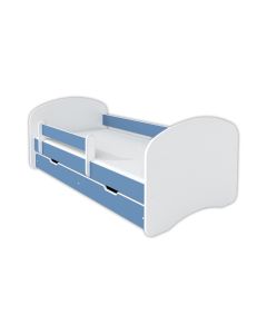Krevet Sa Fiokom I Dušekom160X80 Happy Plavo-Beli