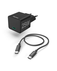 HAMA Kućni punjač 25W sa kablom, crna - 174015