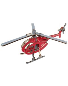 3d drvena slagalica - Crveni helikopter - 7-1