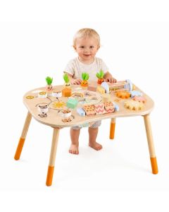 Dečiji aktivni sto KINDER HOME, Montesori igraonica 6 u 1, puno drvo