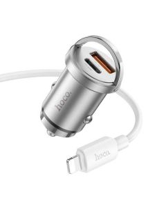 hoco. Auto punjač, brzi, sa Lightning kablom, PD45W+QC3.0 - NZ10 Handy - 34866