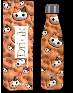 ITOTAL Boca metalna 500ml Mačka narandžasta