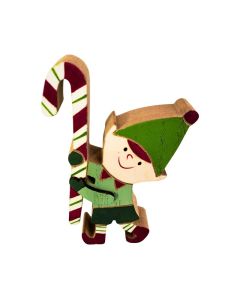 Drveni novogodišnji ukras Patuljak