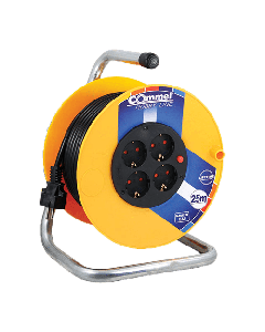 COMMEL Produžni kabl sa motalicom PVC bubanj 230mm monofazni 25m C0955, žuta - 24366