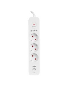S-LINK PRODUZNI KABL SPG03TC 3 UTICNICE 2XUSB 1X TIP-C BELI 1.5M , 37303