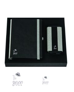 Poklon set rokovnik i power bank The boss