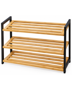 MKS Drvena polica za obuću 3 nivoa 68×25×66 cm