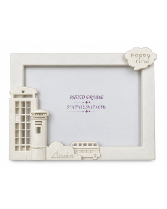 MKS Dekorativni ram za slike HL739H – krem beli sa motivima Londona, 13 × 18 cm
