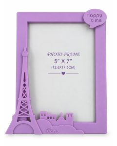 MKS Dekorativni ram za slike – ljubičasti sa motivima Pariza, 13 × 18 cm