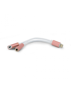 Iphone lightning adapter za slusalice i punjenje roze - 45980
