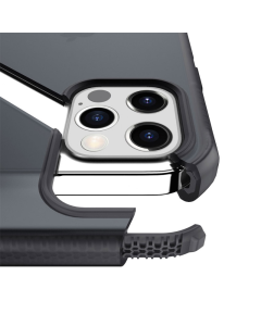 Maska za iPhone 12/ 12 Pro sivo Itskins Supreme Frost Antimicrobial crna - 051664