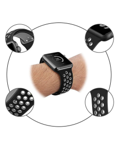 Narukvica za Apple Watch Sport Silicone Strap black grey M/ L 42/ 44/ 45 mm - 031783